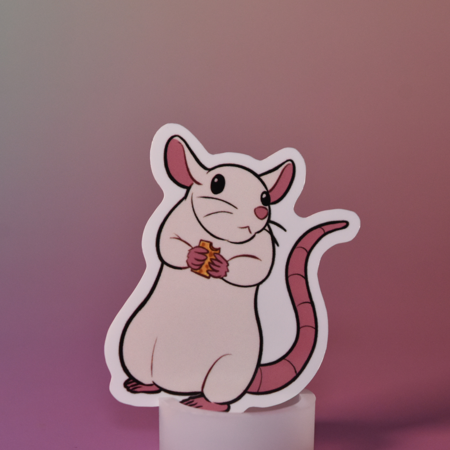White Rattie Sticker