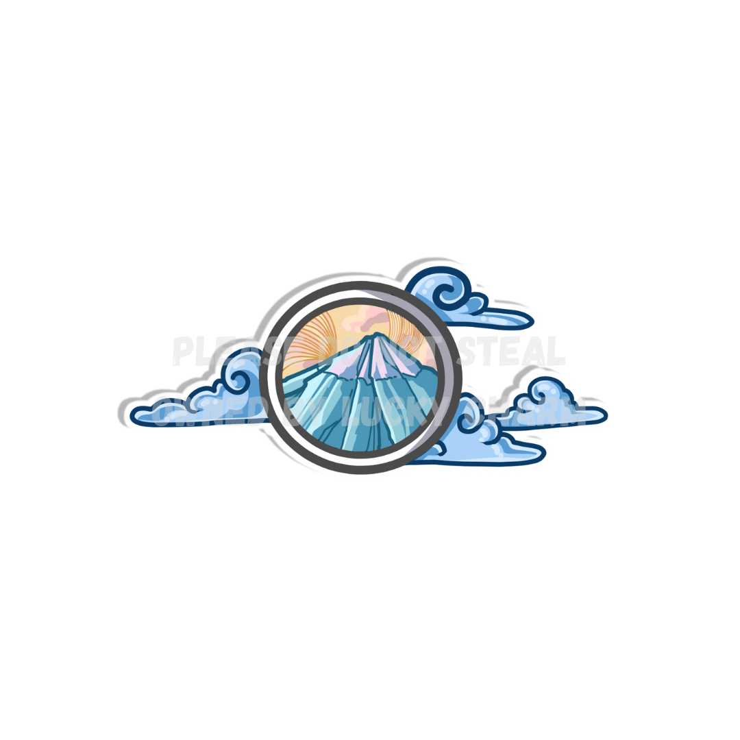Mount Fuji with clouds Sticker