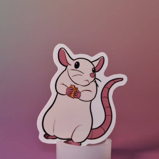 White Rattie Sticker