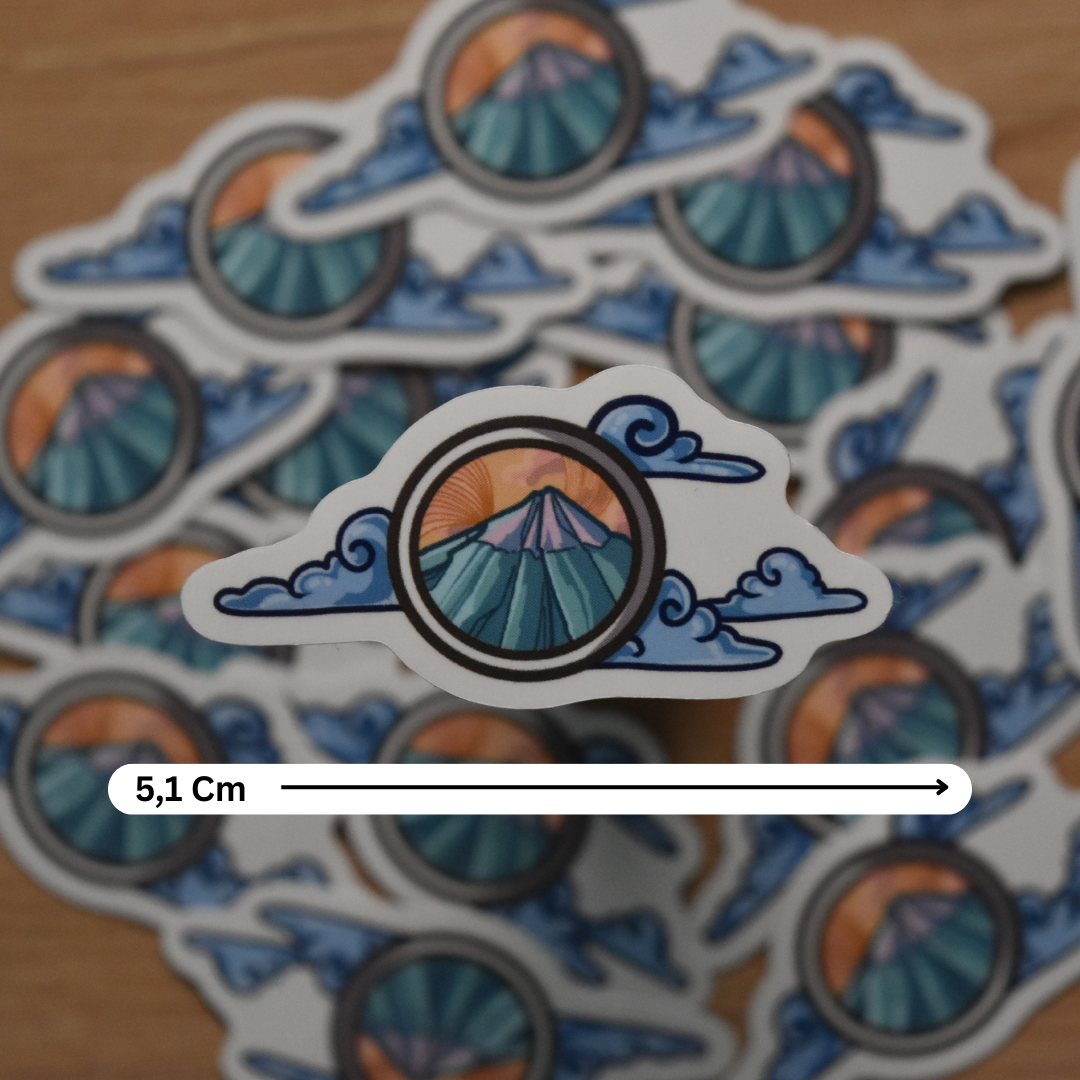 Mount Fuji with clouds Sticker